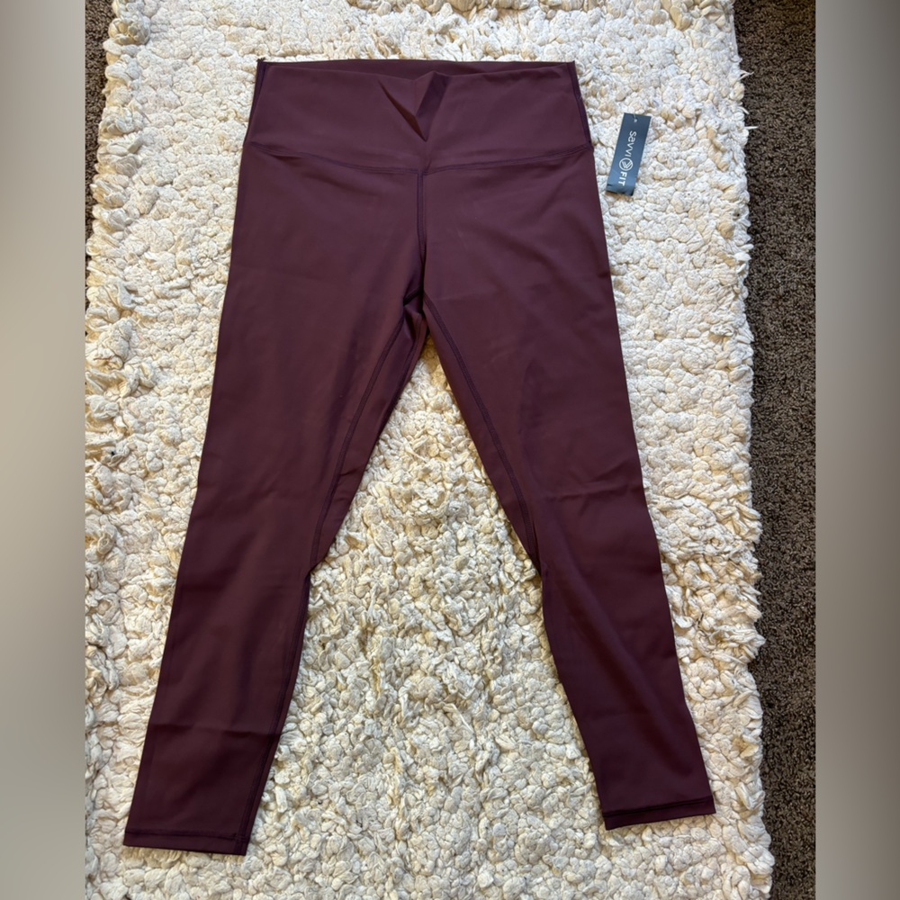 Savvi Lifestyle Co. Sskin Leggings 2X Maroon (would fit 3X 4X too) NWT